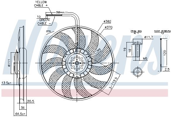 NISSENS Ventilators, Motora dzesēšanas sistēma 85732