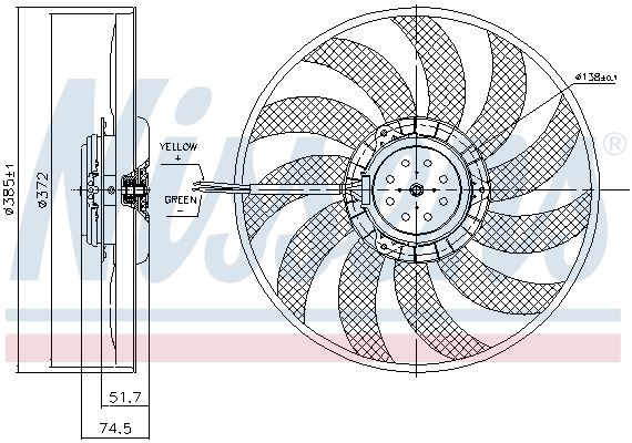 NISSENS Ventilators, Motora dzesēšanas sistēma 85743