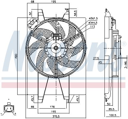 NISSENS Ventilators, Motora dzesēšanas sistēma 85767