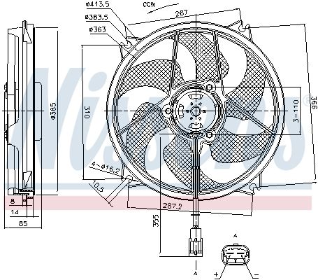 NISSENS Ventilators, Motora dzesēšanas sistēma 85788