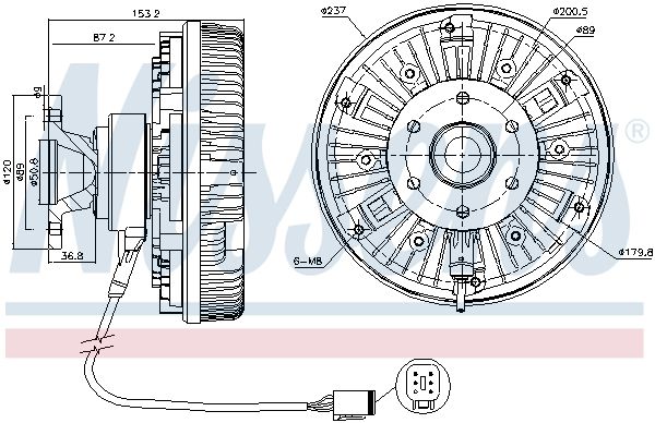 NISSENS Sajūgs, Radiatora ventilators 86023