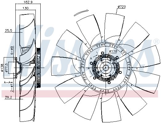 NISSENS Sajūgs, Radiatora ventilators 86033