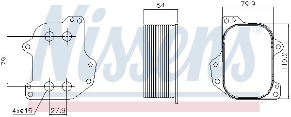 NISSENS Eļļas radiators, Motoreļļa 90745