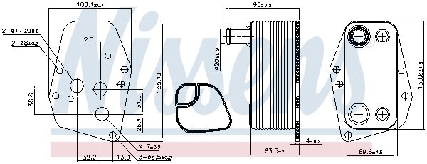 NISSENS Eļļas radiators, Motoreļļa 90904