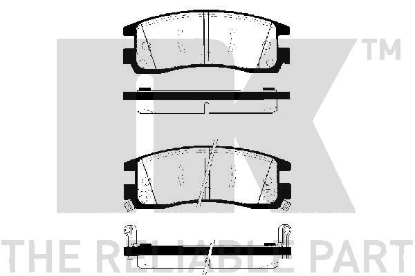 NK Комплект тормозных колодок, дисковый тормоз 229218