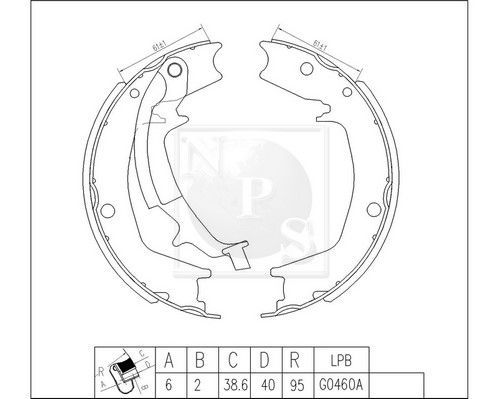 NPS Bremžu loku komplekts H350I14