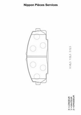 NPS Комплект тормозных колодок, дисковый тормоз T360A71