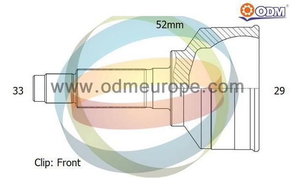 ODM-MULTIPARTS Шарнирный комплект, приводной вал 12-001700