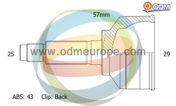 ODM-MULTIPARTS Шарнирный комплект, приводной вал 12-080674