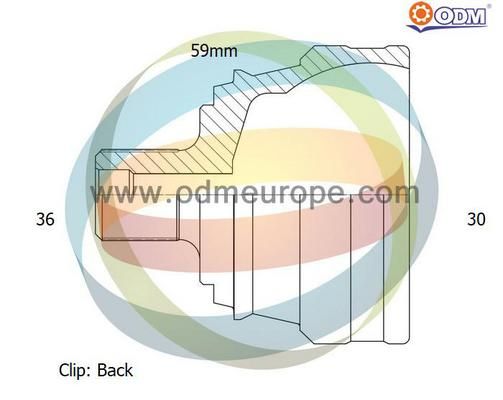 ODM-MULTIPARTS Šarnīru komplekts, Piedziņas vārpsta 12-211489