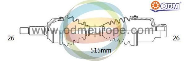 ODM-MULTIPARTS Piedziņas vārpsta 18-011670