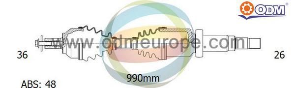 ODM-MULTIPARTS Piedziņas vārpsta 18-152101