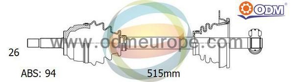 ODM-MULTIPARTS Piedziņas vārpsta 18-253021