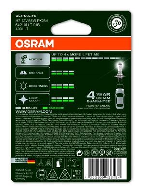 OSRAM Kvēlspuldze, tālās gaismas/dienas gaitas lukturis 64210ULT-01B