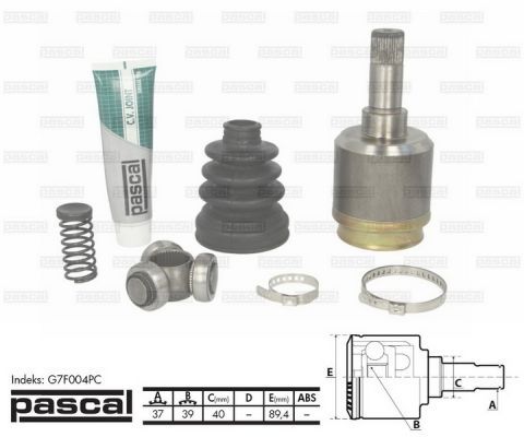 PASCAL Шарнирный комплект, приводной вал G7F004PC