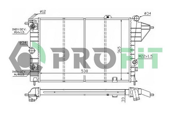 PROFIT Radiators, Motora dzesēšanas sistēma PR 5078A1