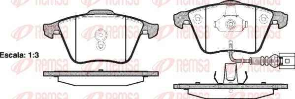 REMSA Комплект тормозных колодок, дисковый тормоз 0964.41