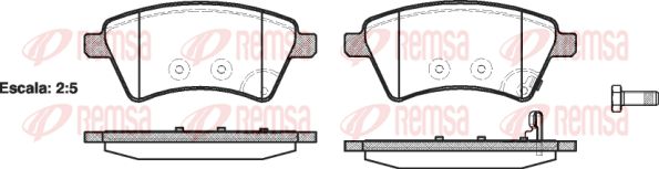 REMSA Комплект тормозных колодок, дисковый тормоз 1215.01