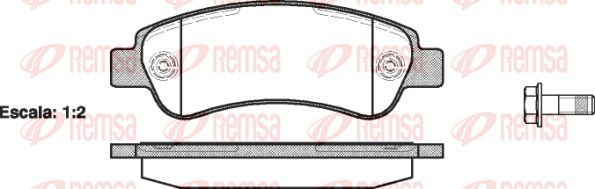 REMSA Комплект тормозных колодок, дисковый тормоз 1238.00