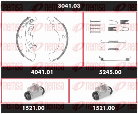 REMSA Комплект тормозов, барабанный тормозной механизм 3041.03