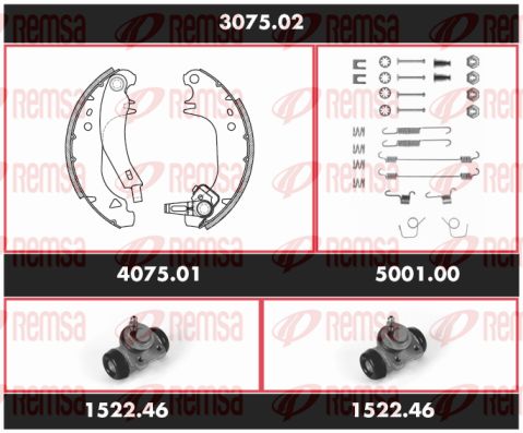 REMSA Bremžu komplekts, Trumuļu bremzes 3075.02
