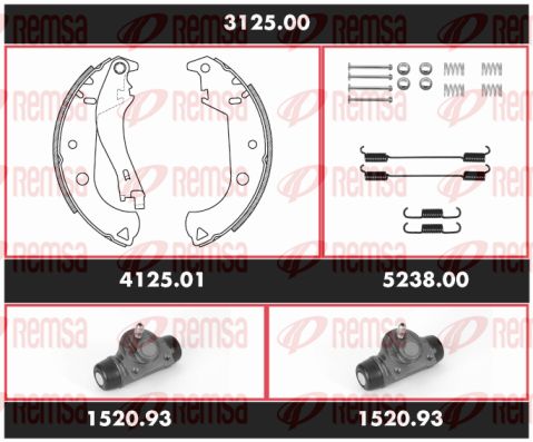 REMSA Комплект тормозов, барабанный тормозной механизм 3125.00