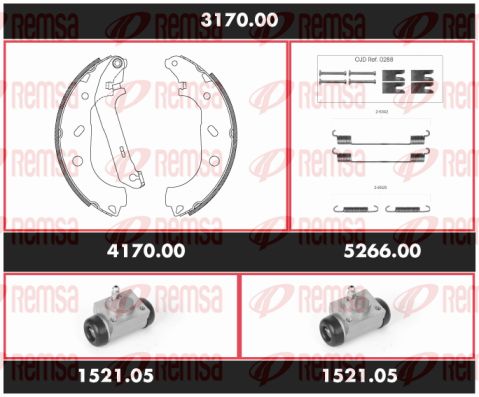 REMSA Bremžu komplekts, Trumuļu bremzes 3170.00