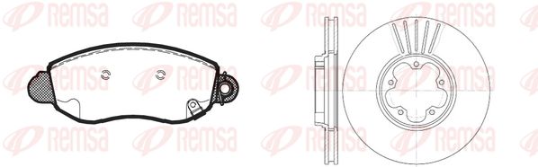 REMSA Комплект тормозов, дисковый тормозной механизм 8772.01