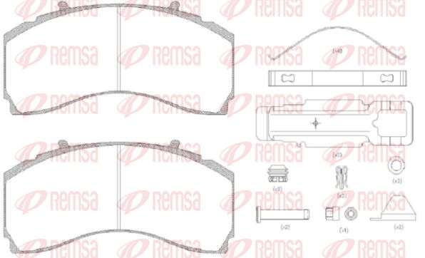 REMSA Комплект тормозных колодок, дисковый тормоз JCA 1480.80