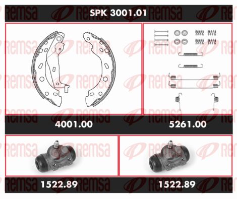 REMSA Комплект тормозов, барабанный тормозной механизм SPK 3001.01