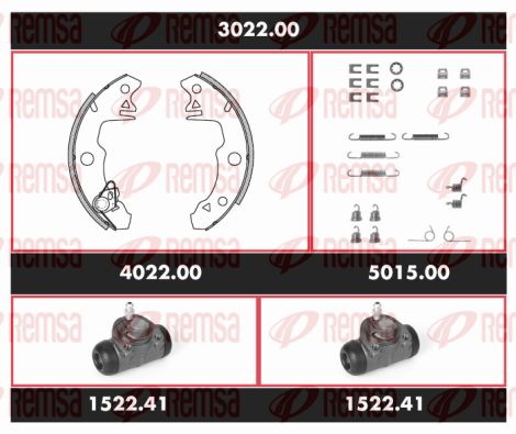 REMSA Комплект тормозов, барабанный тормозной механизм SPK 3022.00