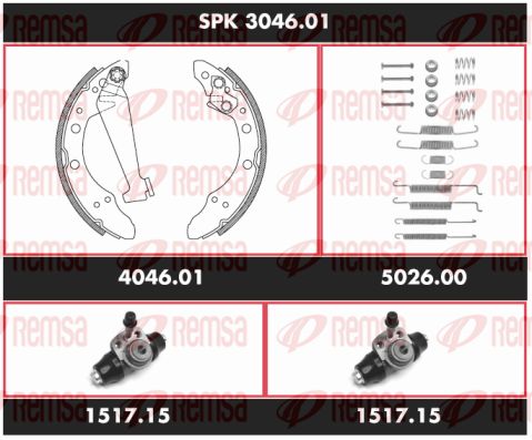 REMSA Комплект тормозов, барабанный тормозной механизм SPK 3046.01