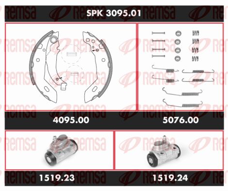 REMSA Комплект тормозов, барабанный тормозной механизм SPK 3095.01