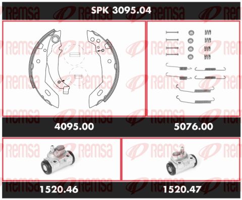 REMSA Комплект тормозов, барабанный тормозной механизм SPK 3095.04