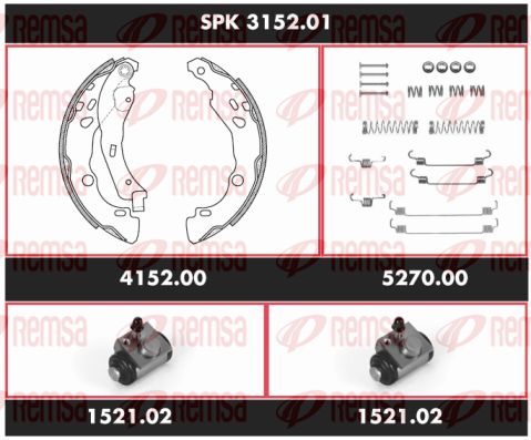 REMSA Комплект тормозов, барабанный тормозной механизм SPK 3152.01