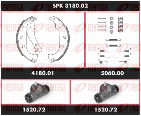 REMSA Комплект тормозов, барабанный тормозной механизм SPK 3180.02