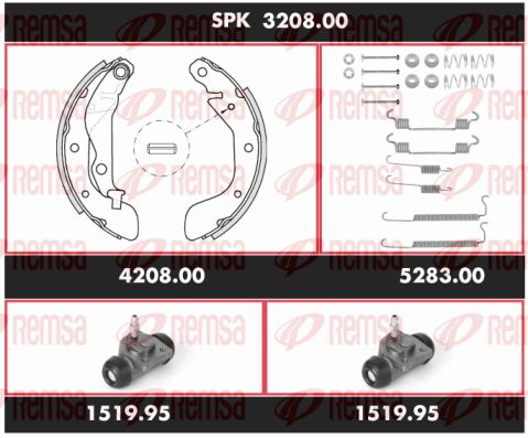 REMSA Комплект тормозов, барабанный тормозной механизм SPK 3208.00