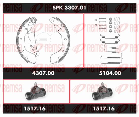 REMSA Комплект тормозов, барабанный тормозной механизм SPK 3307.01