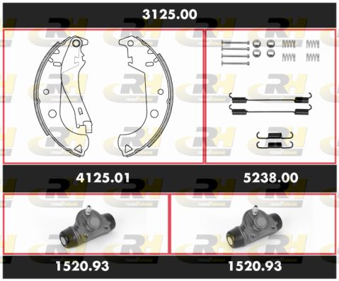 ROADHOUSE Комплект тормозов, барабанный тормозной механизм 3125.00