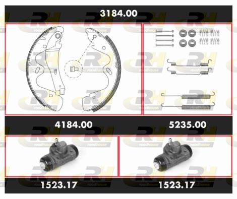 ROADHOUSE Комплект тормозов, барабанный тормозной механизм 3184.00