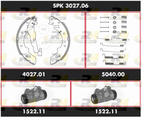 ROADHOUSE Комплект тормозов, барабанный тормозной механизм SPK 3027.06