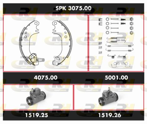 ROADHOUSE Комплект тормозов, барабанный тормозной механизм SPK 3075.00