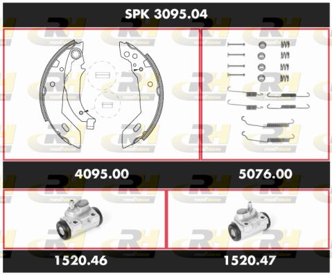 ROADHOUSE Комплект тормозов, барабанный тормозной механизм SPK 3095.04