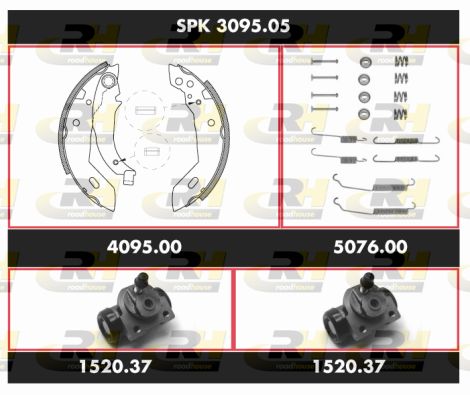 ROADHOUSE Комплект тормозов, барабанный тормозной механизм SPK 3095.05