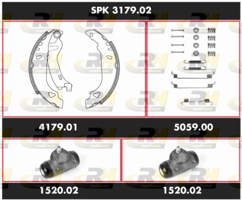 ROADHOUSE Комплект тормозов, барабанный тормозной механизм SPK 3179.02