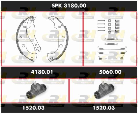 ROADHOUSE Комплект тормозов, барабанный тормозной механизм SPK 3180.00