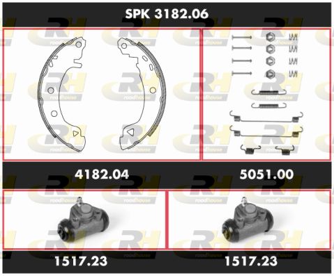 ROADHOUSE Комплект тормозов, барабанный тормозной механизм SPK 3182.06