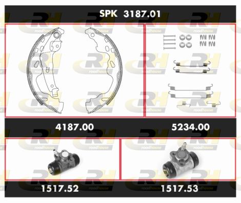 ROADHOUSE Комплект тормозов, барабанный тормозной механизм SPK 3187.01