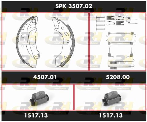 ROADHOUSE Комплект тормозов, барабанный тормозной механизм SPK 3507.02