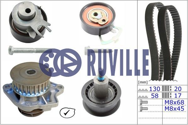 RUVILLE Водяной насос + комплект зубчатого ремня 55456721